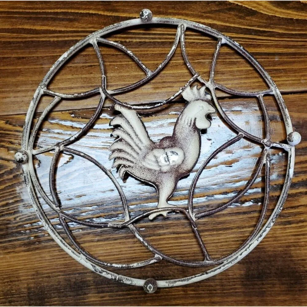 Rooster Hot Pot Holder ~ Metal, Wall Hanging